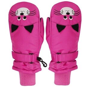 Waterproof Kids Pink Cat Mittens Size M 7–9 Simpli-Kids